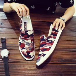 Casual Shoes Brand Men's Canvas Camouflage Spring Hard-wearing Mixed Colours Loafers Shoe Breathable Sneakers