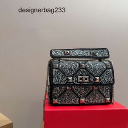 Shiny Portable Bags Vallen Women Evening Purse Quality Lady Crystal Shoulder Bag Crossbody Top Designer Purses Handbag Casual Rhinestone Chain 1EWJ