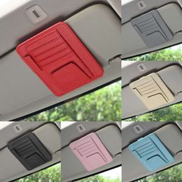 2024 Car Sun Visor Card Holder Multi-Pocket Auto Organizer Pocket Storage Car Document Storage Pouch Pen Holder Interior Accessories