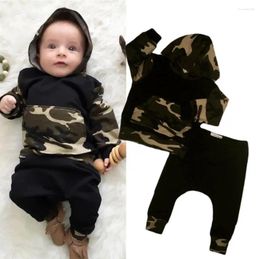 Clothing Sets Baby Boy Girl Army Green Tops Long Pants Clothes Set Toddler Hooded Born Boys