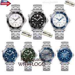 Watch Mens AAA High Quality Omg 42MM Automatic Movement Wristwatches Rubber/steel Strap Waterproof Wave Dial Designer Watches Diver 300M Reloj es