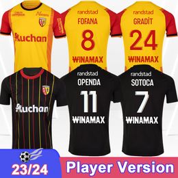 2023 24 RC Lens SOTOCA FOFANA Palyer Version Mens Soccer Jerseys MEDINA BUKSA OPENDA BOURA GRADIT Home Away Short Sleeve Football Shirts