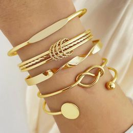 Bangle Punk Trendy Multilayer Bracelets For Female Elegant Delicate Twist Sparkling Adjustable Bangles Jewellery Couples Gifts