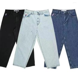 Women's Jeans Streetwear Polar Big Boy Y2K Harajuku Hip Hop Cartoon Embroidery Retro Pants Mens Womens Fashion Casual Wide Trouser