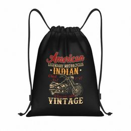 retro Vintage American Motorcycle Indian For Old B Drawstring Bags Gym Bag Hot Lightweight q6bJ#