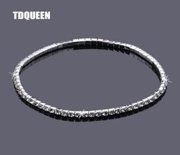 Crystal Rhinestone Anklets Silver Plated Stretch Bridal 1 Row Single Anklet AnkleBracelet Foot Chain Party Accessories for Women3963224