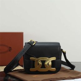 Bags Saddle Bag Metal Buckle Fashion One Shoulder Crossbody Genuine Leather Small Square