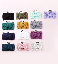 Baby Nylon Soft Headband Girl Solid hairband with fringe bow Kids tulband Hair Accessories 27colors choose8870679