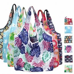 floral Printed Casual Tote Designer Female Handbags Single Shoulder Shop Bags Daily Use Women Canvas Beach Bag k2oq#