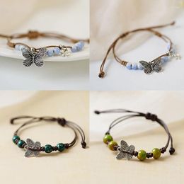 Bangle Vintage Ethnic Style Literary And Artistic Pastoral Butterfly Ceramic Bracelet Female Chinese Student