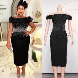 Ethnic Clothing African Dress Women For Party Bodycon Diamond Elegant Off Shoulder Gowns Wedding Package Hips Robes