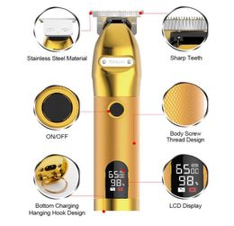 JM751 Waterproof Smart Electric Clipper Large LCD Screen Cordless Rechargeable Dry and Wet Hairdresser Hair Clipper Washable5333860