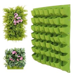 Wall Hanging Pockets Planting Bags Flower Pot Home Garden Grow Bag Garden Planter Vertical Suculentas Plant Pot Home Decor 240409