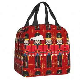 2023 New Christmas Nutcracker Doll Insulated Lunch Bag For Women Carto Soldier Toy Cooler Thermal Lunch Box Office Work School l32p#