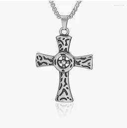 Pendant Necklaces Cross Men's Necklace Stainless Steel Jewelry Versatile Personalized Pearl Chain