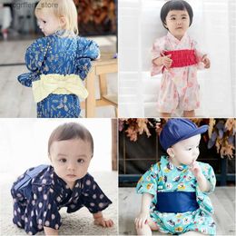 Rompers Retro Kimono Summer Baby Girl Boy Clothes Romper Jumpsuit Short-sleeved Bathrobe Newborn Baby Jumpsuits Playwear Cute Custume L410