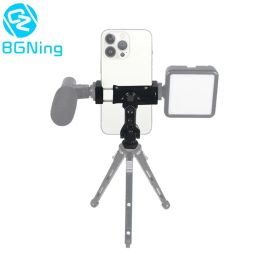 Tripods Metal Phone Holder Cold Shoe Mount 1/4" 3/8" ARRI Hole for iPhone Android Mobile DSLR Monitor Bracket for Gopro10 Action Cameras