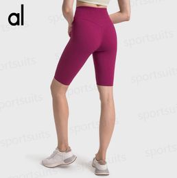 alo Yoga womens shorts leggings No Awkwardness Line Cycling Pants High Waist Yoga Pants gym Fitness Elastic sharks shorts Sports Running 4-point Workout Pants