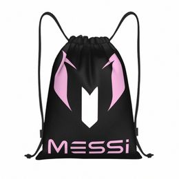 custom Pink Mis 10 Football Soccer Drawstring Backpack Bags Women Men Lightweight Gym Sports Sackpack Sacks for Travelling S0Kn#