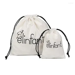 Shopping Bags 500pcs/lot Eco-friendly Canvas Custom Reusable Cotton Drawstring Bag
