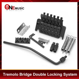 Cables Electric Guitar Tremolo Bridge Systems with Double Locking Edge with Whammy Bar Black Gold Chrome Color