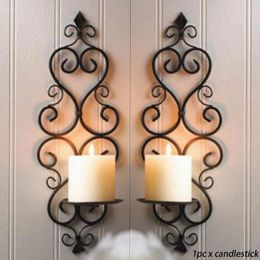 Candle Holders Wrought Iron Anti Rust Retro Candlestick Party Hanging Wall Holder Bedroom El Foldable Home Decor