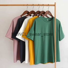 Men's T-Shirts Womens Sleep Lounge Summer cotton mens short sleeved T-shirt for couples Pyjamas solid Colour womens home service shirt H240416