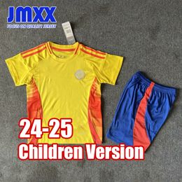 JMXX 24-25 Colombia Child Soccer Jerseys Kit Home Away Kid Uniforms Jersey Football Shirt 2024 2025 Top and Shorts Children Version