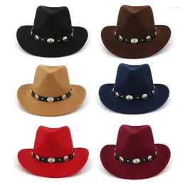 Berets Childrens Big Brim Western Cowgirl Felt Cowboy Hat For Theme Party Costumes Outdoor Activities Christmas Props