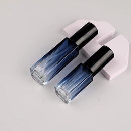 5ml 10ml doldurulabilir kalın kare cam parfüm şişesi gradyan mavi cep cam parfüm atomizer 20ml seyahat boyutu ince sis sprey şişesi