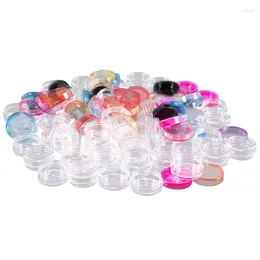 Storage Bottles AD-150 Pieces Plastic Pot Jars Empty Cosmetic Container With Lid For Creams Sample Make-Up 5 G 10 Colours