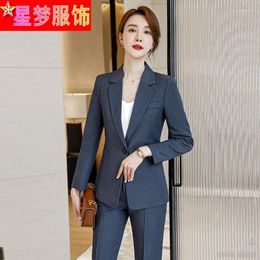 Women's Two Piece Pants High-End Temperament Business Suit Fashionable Elegant Spring And Autumn Reception Formal Wear Beautician