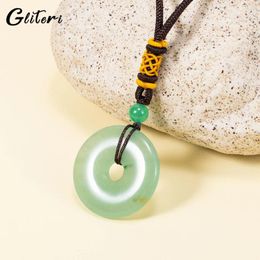 Pendant Necklaces GEITERI 2024 Simple Safety Buckle For Women Men Natural Crystal Round Stone Choker Jewelry Birthday Gifts