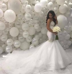 Arabic Middle East Mermaid Wedding Dresses 2019 Sweetheart Beading Lace Court Train Ivory Vintage Bridal Gowns HS25197002