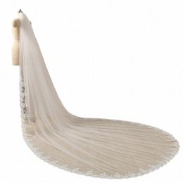 new Luxury Cathedral Veil 3M Bridal Veils Lace Appliques Lace Edge White Ivory Wedding Veils Vestido De Noiva Lgo Z6mB#