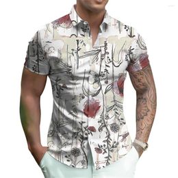 Men's Casual Shirts Floral Summer Cool 3d Print Hawaii Beach Lapel Short Sleeve Shirt Street Tops Men Women Clothes