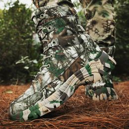 Fitness Shoes Camouflage Tactical Military Boots Men High-Top Army Outdoor -Absorbing Hard-Soled High-Waist Hiking Botas