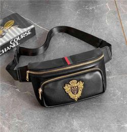 Waist Bag Fashion Designer Chest Bag Men Fanny Pack Embroidered Leather Crossbody Shoulder Black Purse Men039s Belt Bum 11193987113342356