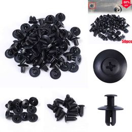 2024 8Mm Car Bumper Fender Hole Rivets Fasteners Screw Universal Car Fastener Clips Push Pin Clips Auto Interior Accessories 50Pcs