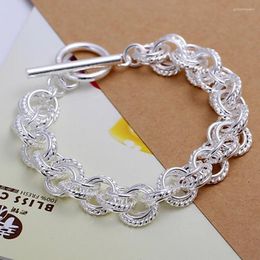 Link Bracelets High Quality 925 Silver Colour Jewellery Pretty Nice Fashion Wedding Party Circle Factory Price