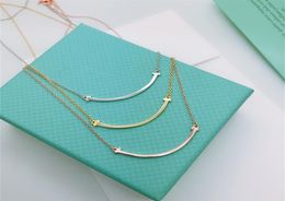 T family S925 Necklace simple women's neckwear pendant full of smooth face inlaid with diamond clavicle chain3998214