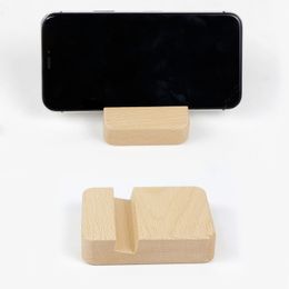 The small ornaments on the pure wood desktop are made of beech wood material which is thick and has a certain weight mobile phone stand when paired with an office desk