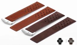 genuine leather watchband for men039s watch strap with folding buckle 20mm 22mm Grey Black Brown cow leathr Band 22052705730