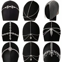 new Sier Rhineste Handmade Grab Chain Bridal Wedding Headdr Hair Accories Holiday Gift for Girlfriend Elegant Jewelry M1vE#