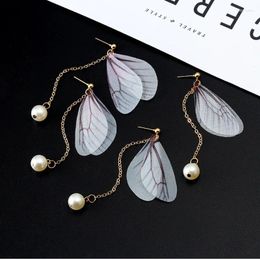 Dangle Earrings 2024 Fashion Butterfly Clip Ear Hook Stainless Steel Clips Double Pierced Earring Women Girls Jewelry