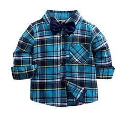 Baby Boys Plaid Shirts Child Kids Boys Long Sleeve Tops Shirt Spring Autumn Turn Down Collar Blouse30696022163