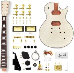 Guitar Bad Cat Instruments 6 Strings Solid Mahogany Quilted Maple Top Lp Style Electric Guitar Builder Kit