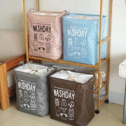 Laundry Bags Hamper Durable Fashionable Basket Thickened Canvas Fabric Bucket Storage Box For Store Various Items