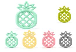 Silicone Pineapple Teether Teething Toy BPA Silicone Pendant Chew Bead Ananas Teether Pacifier Chain Pendant Sensory Chewable5024136