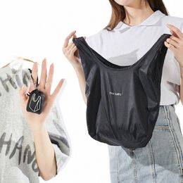 polybye nyl foldable reusable Shop bag small pouch Tote bag Grocery light premium solid handbag A3gd#